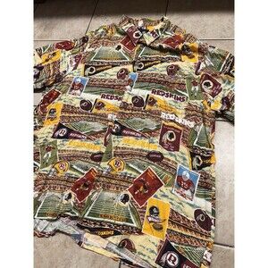 WASHINGTON REDSKINS Shirt Mens XXL Hawaiian Camp CHAMPIONSHIP LEGACY AOP RAYON